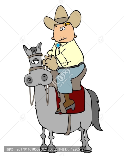 牛仔騎著高