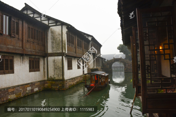 江南小橋流水小船