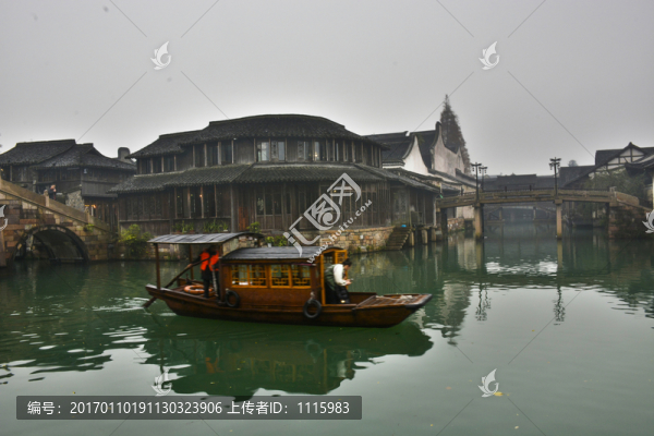 江南小橋流水小船