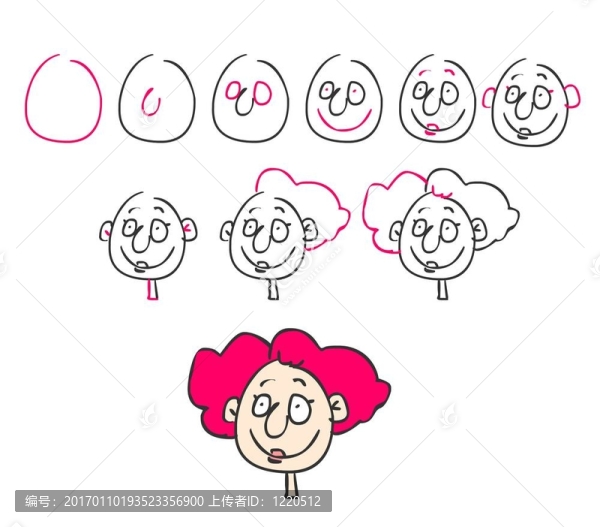 如何畫的紅發(fā)女孩