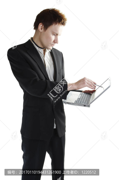 商人與筆記本電腦
