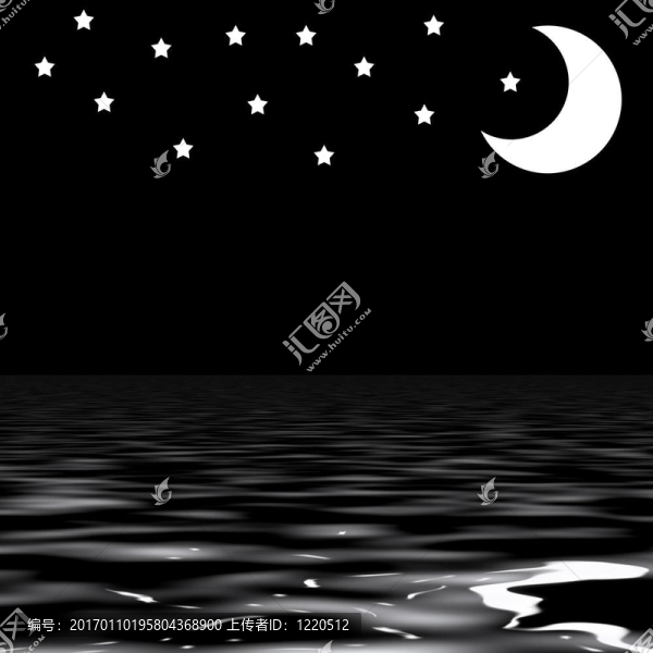 海上星星和月亮