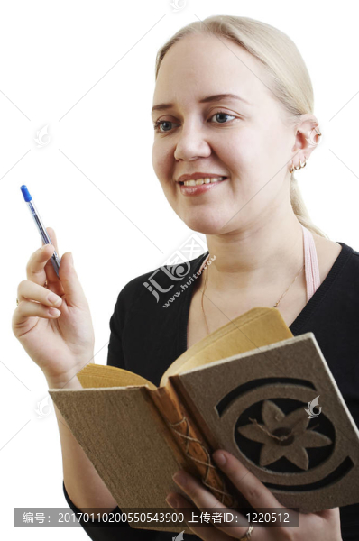 女孩記筆記