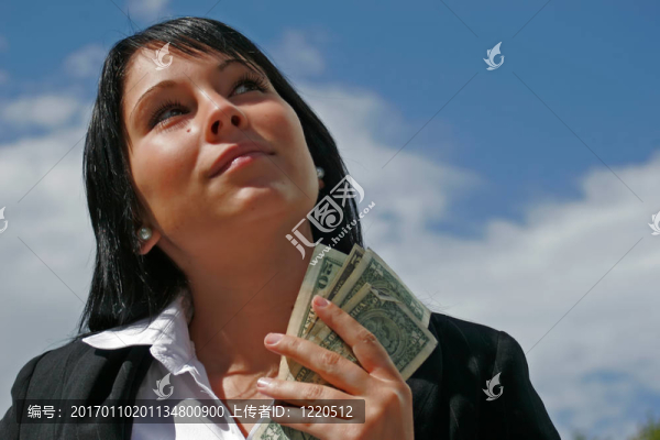 帶著美元的女人的肖像