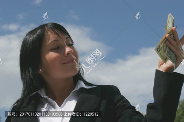 帶著美元的女人的肖像