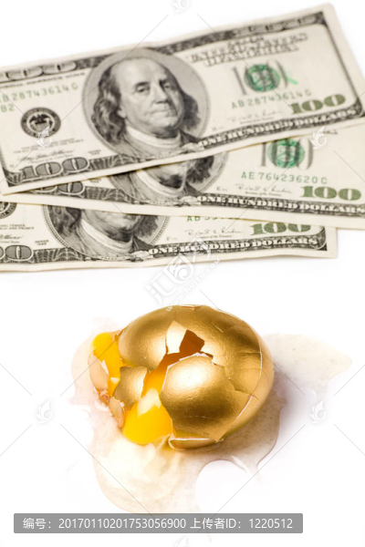 破碎的金蛋和美元