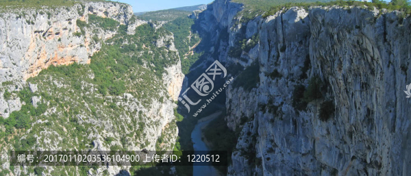 峽谷Verdon峽谷；藍(lán)色海岸；海岸；法國南部；全景