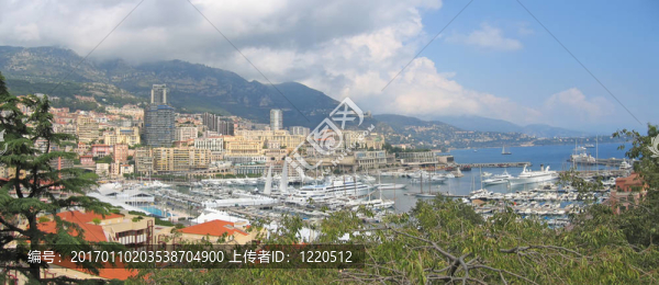 法國的港口；摩納哥和蒙特卡洛海岸；阿祖爾；法國南部；全景
