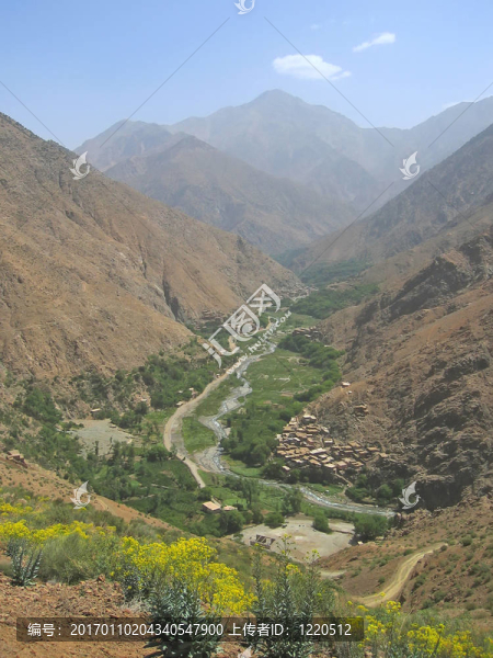 在與布朗山河綠色文化領(lǐng)域的日落；Setti,Fadma,Atlas；寧烏里凱山谷；摩洛哥