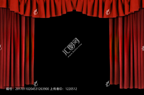 紅色的水平覆蓋劇院窗簾
