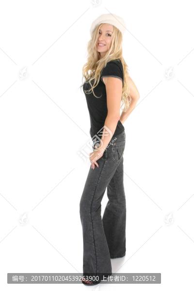 牛仔褲的休閑女人