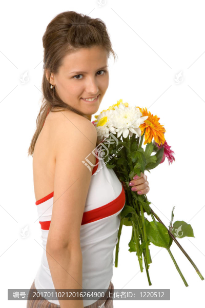 女人與花