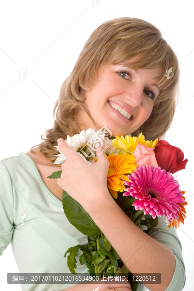 女人與花