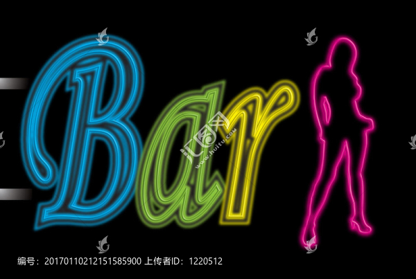 霓虹燈標志酒吧性感