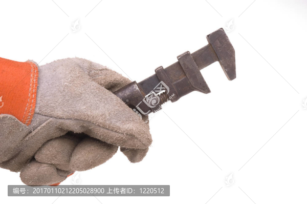 戴著手套的手