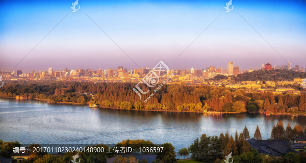 杭州西湖城區(qū)全景圖