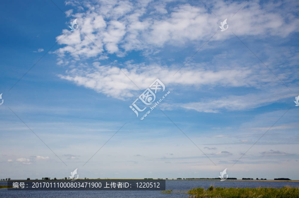 夏季湖泊景觀。