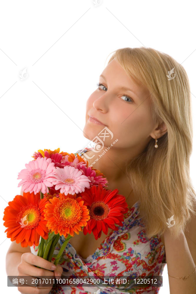 女人與花