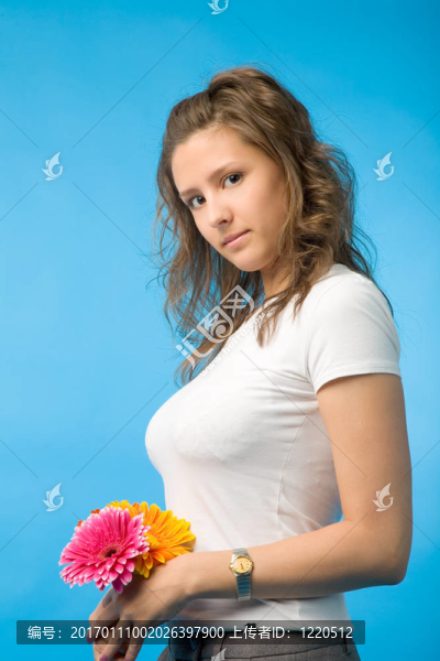 女人與花