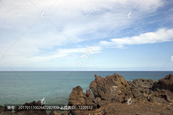 夏威夷的科納島火山海岸
