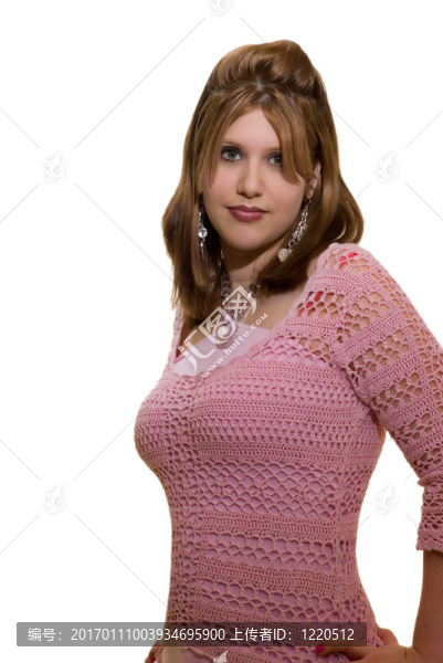 女人在粉紅色的