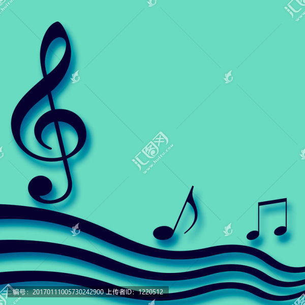 在藍(lán)綠色的音符