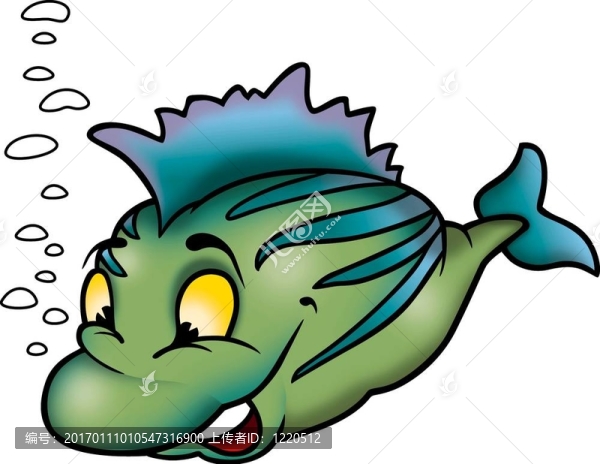 聰明的綠色的魚
