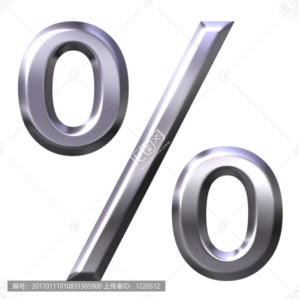 三維銀百分比符號