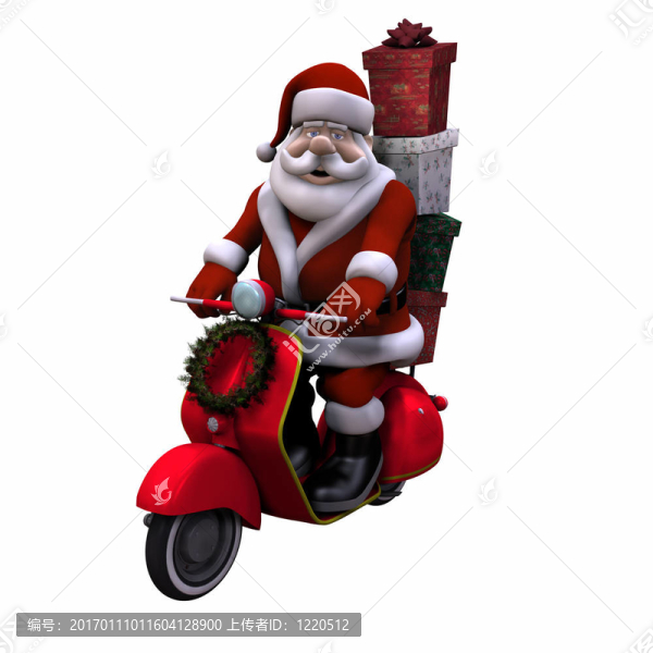 Santa摩托車-隔離