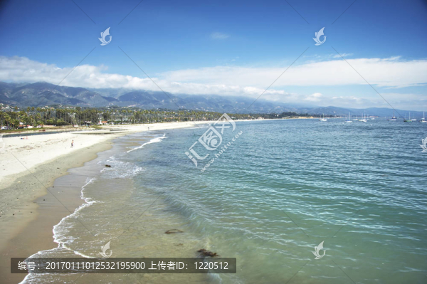 海岸線的海灘