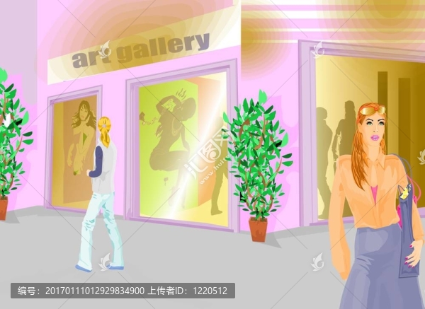 女孩在藝術(shù)展覽