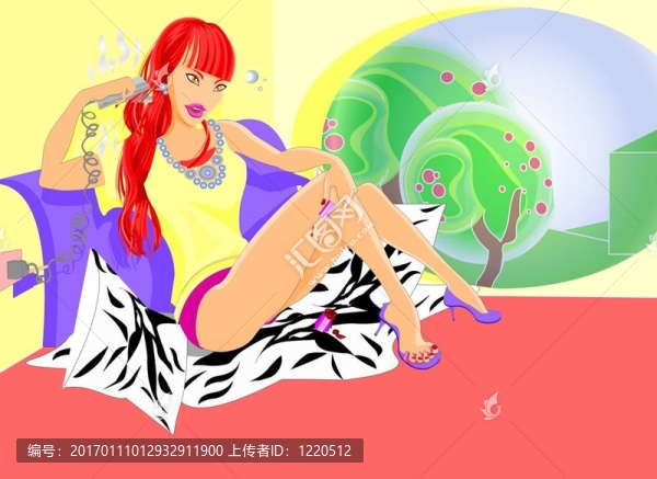 時(shí)尚女孩在家里