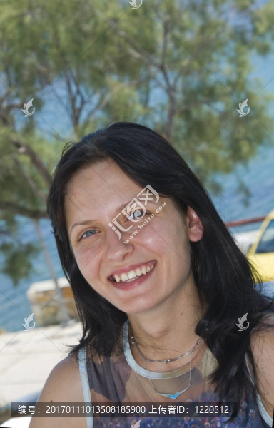 美麗的女人希臘島