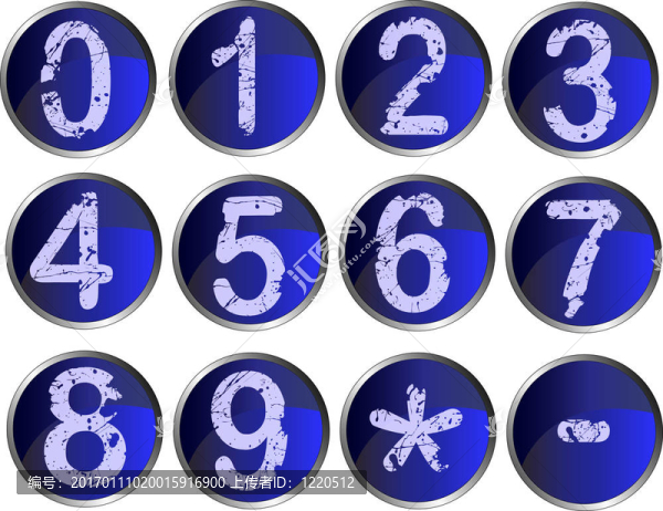 12個藍色的數(shù)字按鈕