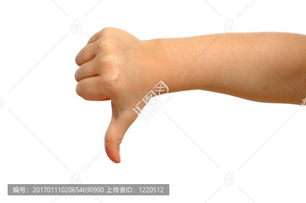 拇指朝下