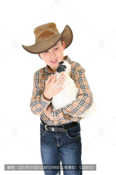孩子拿著矮腳雞