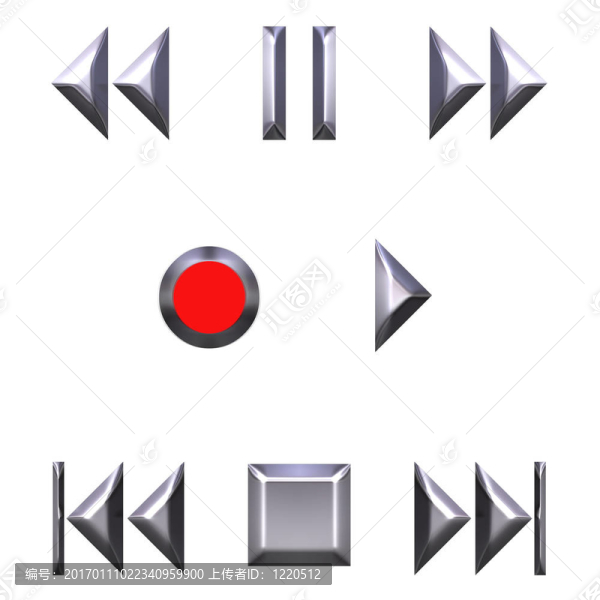 3D銀音頻按鈕