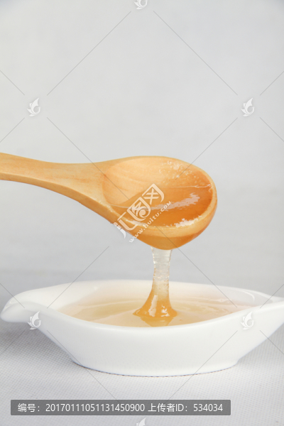 蜂蜜,木勺,流淌的蜂蜜