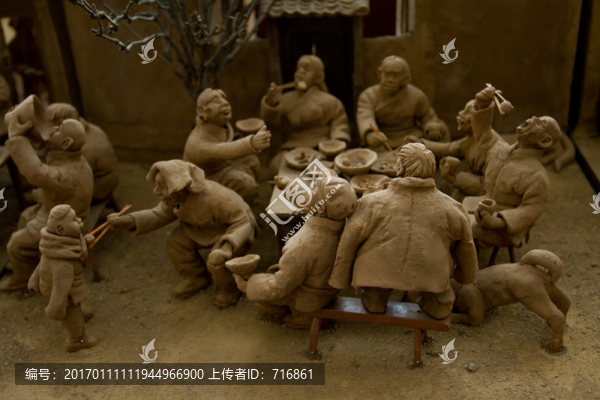 關(guān)中流水席,泥塑