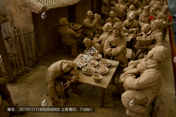 喝喜酒,泥塑