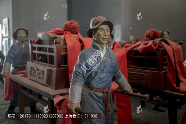 老北京婚俗迎親場(chǎng)景雕塑