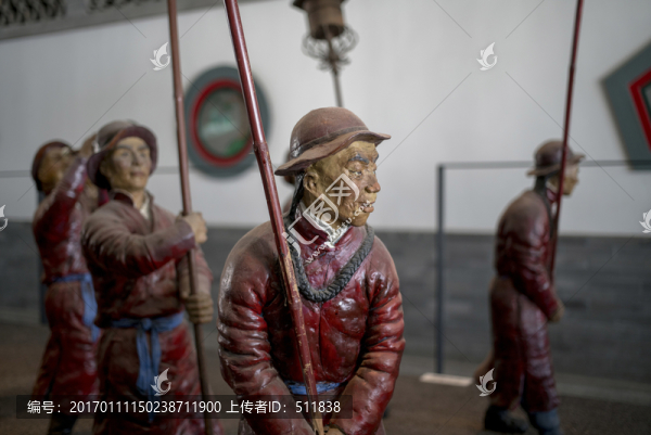 老北京婚俗迎親場景雕塑