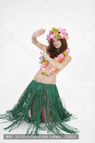 十幾歲的女孩打扮成Hula,Girl
