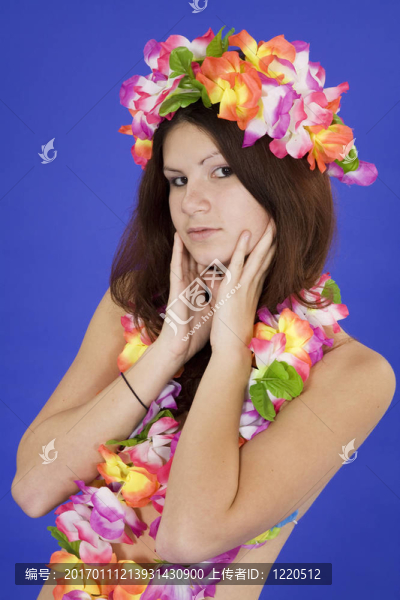 十幾歲的女孩打扮成Hula,Girl