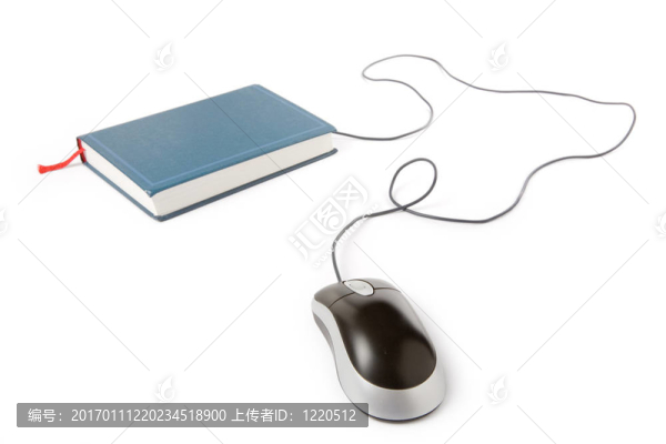 電腦鼠標和書