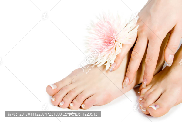 女人的腳和手