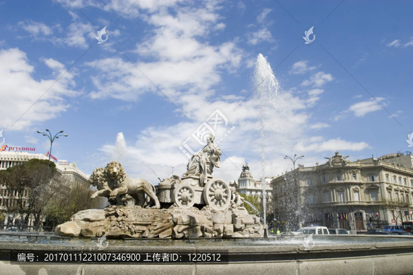 西貝萊斯噴泉在45度角