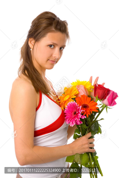 女人與花
