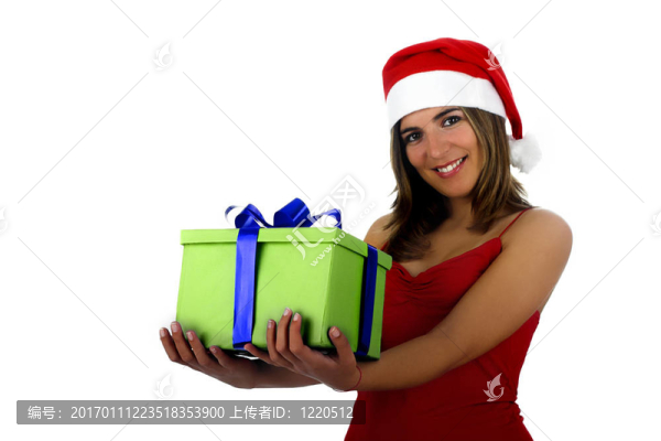 帶禮物的Santa女孩