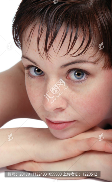 美麗的女人，明亮的大眼睛